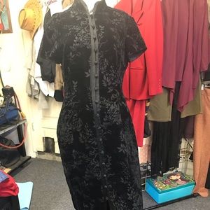 Vintage black cheongram evening dress